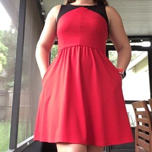Red backless dress